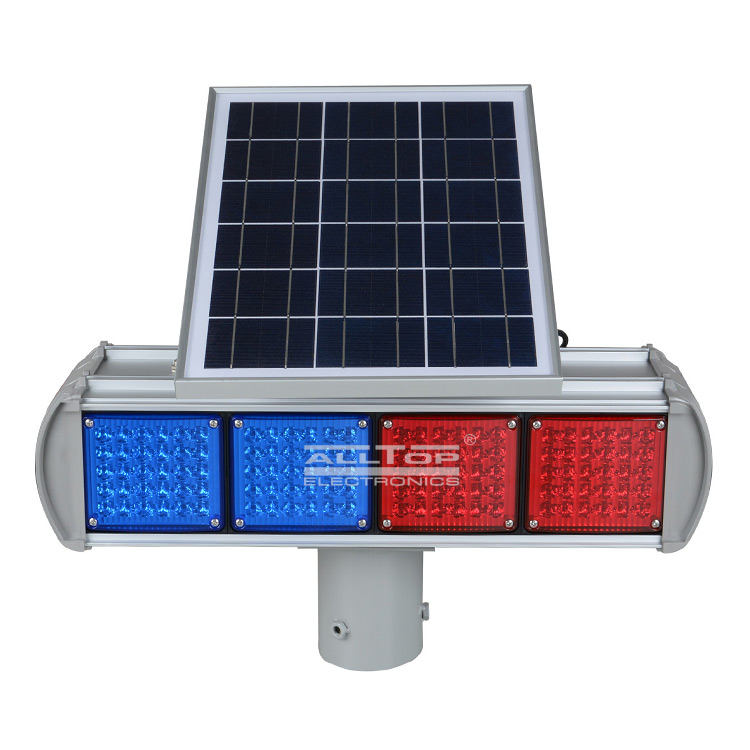 ALLTOP -Hight Quality Solar Power Led Flashing Light Warning Traffic Light-2