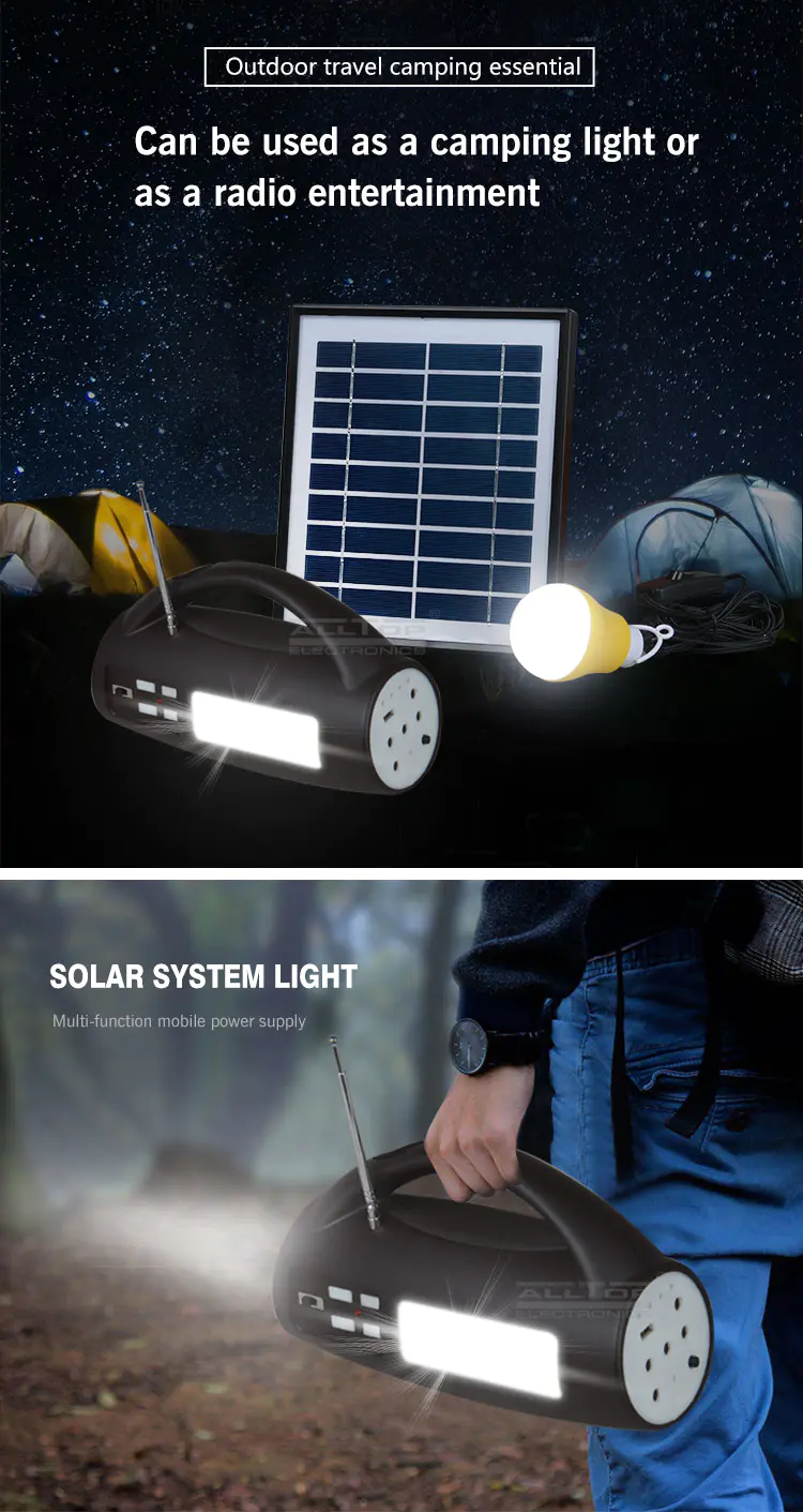 ALLTOP solar led lighting system with good price for camping