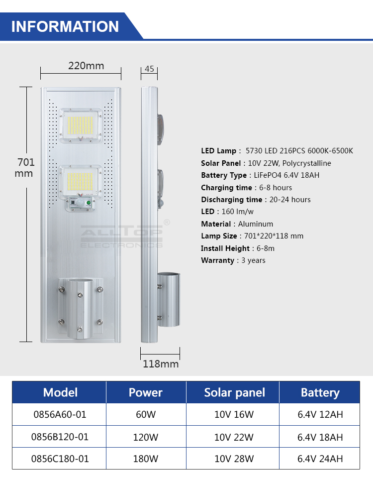 adjustable automatic solar street light factory with good price for road-5