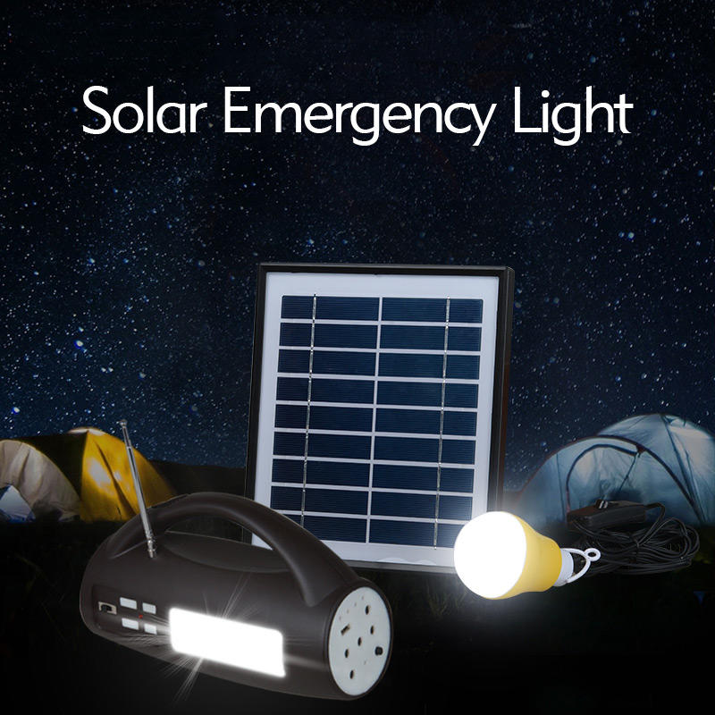 Energy saving ip65 portable camping ABS 8w multifunctional solar emergency light