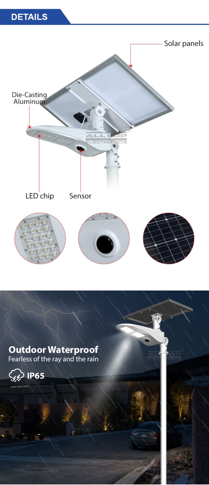 ALLTOP -Solar Light For Road | 50w Pir Motion Sensor Outdoor Waterproof Ip65 Led-4