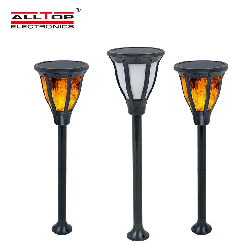 ALLTOP high quality outdoor park road lighting 2w ip65 flame led solar garden light