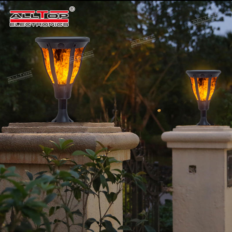 ALLTOP high quality outdoor park road lighting 2w ip65 flame led solar garden light
