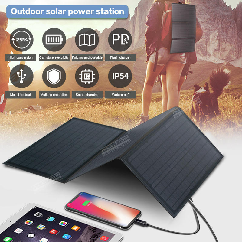 Foldable waterproof solar power bank portable solar smart power bank