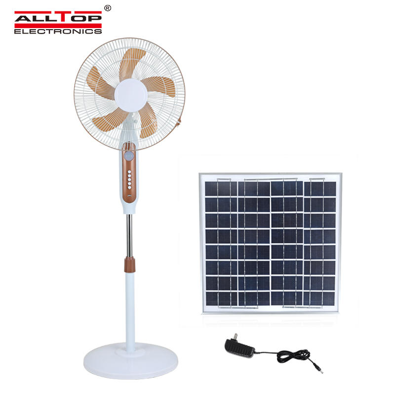 ALLTOP 16 inch rechargeable solar table fan with solar panel