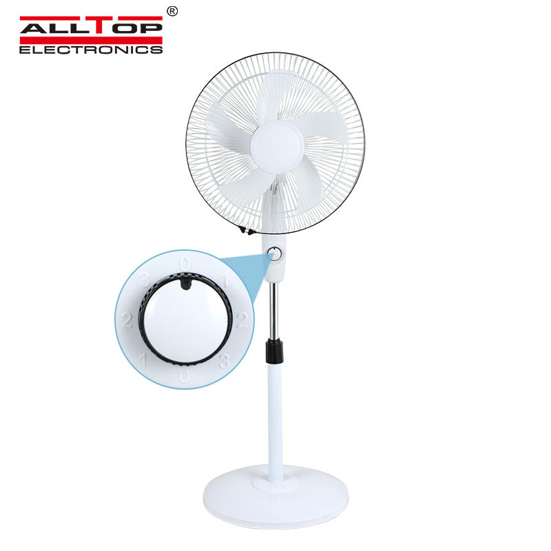 ALLTOP Hot sale rechargeable solar fan 16 inch 12v dc stand fan