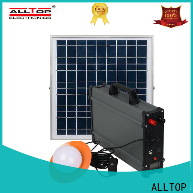 ALLTOP multi-functional solar dc home lighting system manufacturer for battery backup