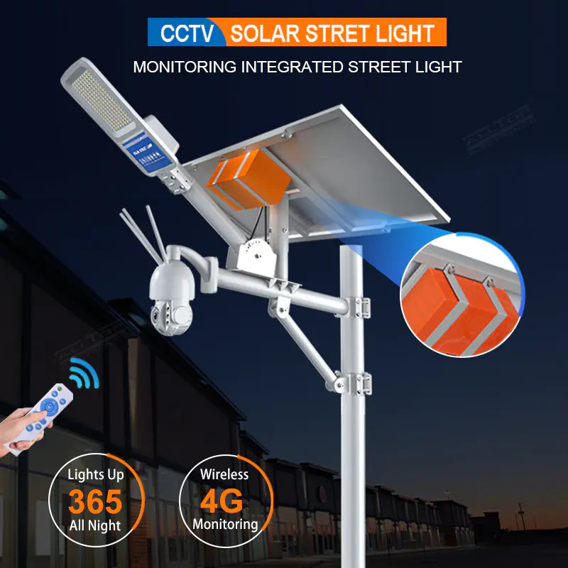 Alltop Remote Wireless Control 80w Solar Street Light with Wifi Cctv Camera