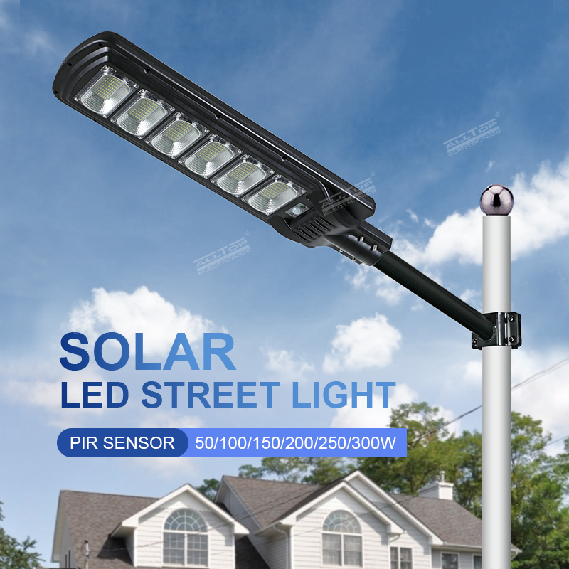 ALLTOP Factory Wholesale Road Lighting 50w 100w 150w 200w 250w 300w Solar LED All In One Street Lamp