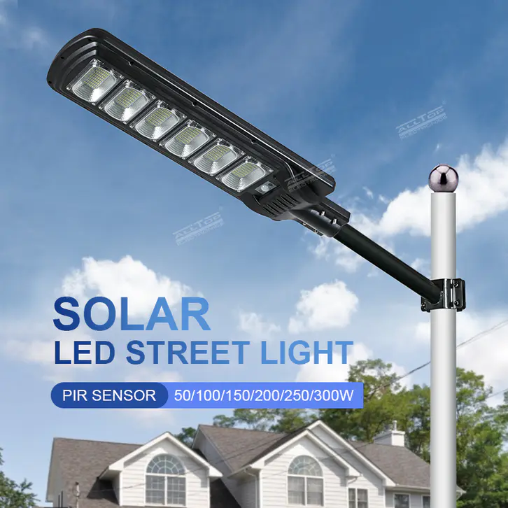 ALLTOP Factory Wholesale Road Lighting 50w 100w 150w 200w 250w 300w Solar LED All In One Street Lamp