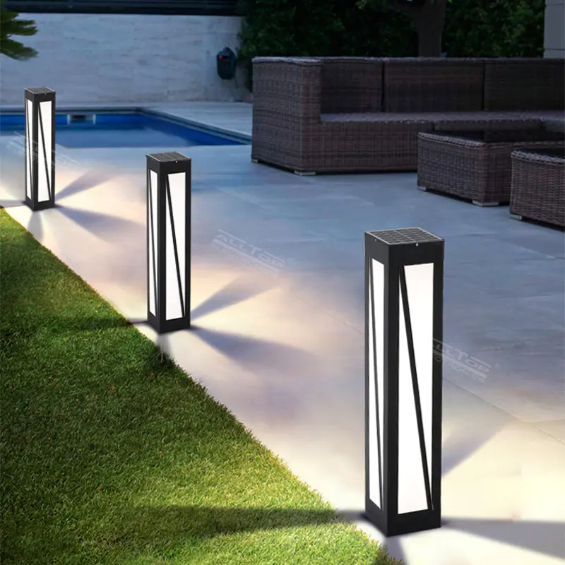 ALLTOP high quality lawn decoration bollard outdoor waterproof IP65 solar garden light
