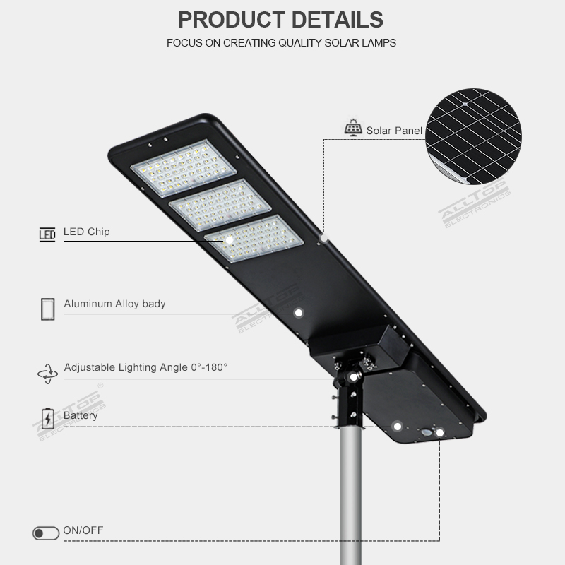 product-ALLTOP -Alltop Waterproof High Lumen Bridgelux Aluminum IP65 All in One Solar LED Street Lig