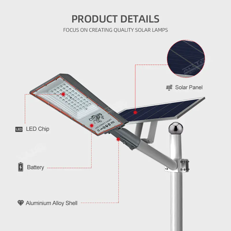 ALLTOP Customized all in two solar street light for sale