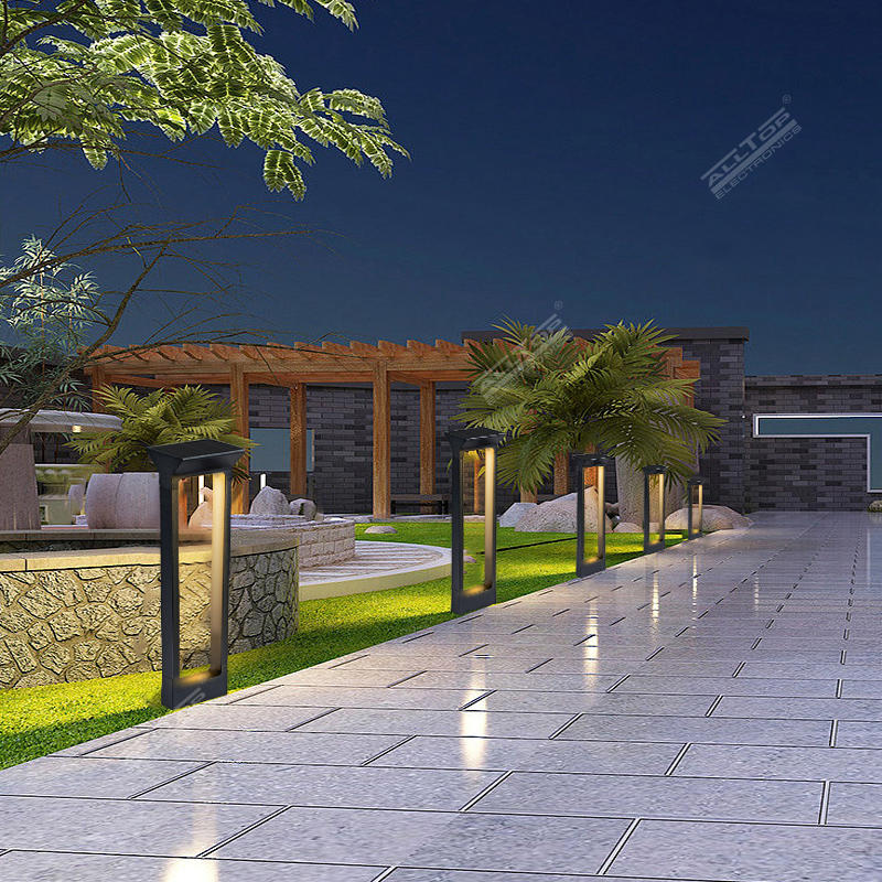 ALLTOP Modern Decorative 5w Waterproof IP65 Lawn Landscape Bollard Outdoor LED Solar Garden Light