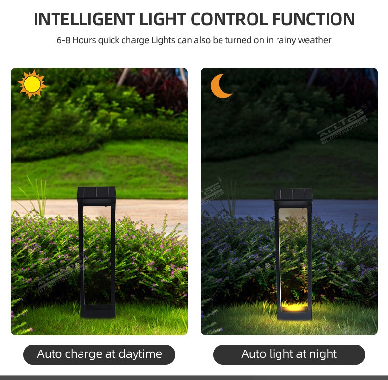 product-ALLTOP -ALLTOP Modern Decorative 5w Waterproof IP65 Lawn Landscape Bollard Outdoor LED Solar