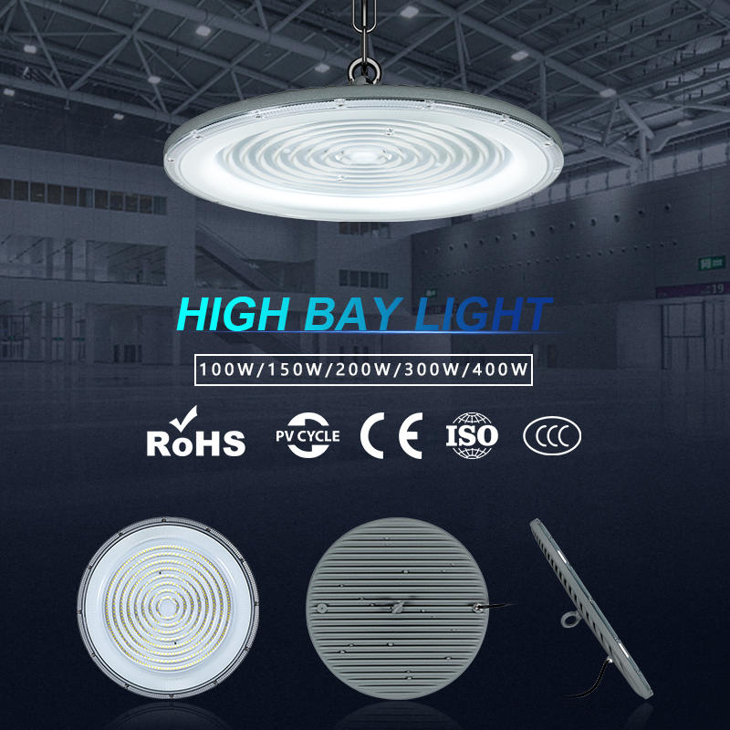 Commercial Industrial High Bay Lighting 100W 150W 200W 300W 400W Workshop Highbay Led UFO High Bay Light
