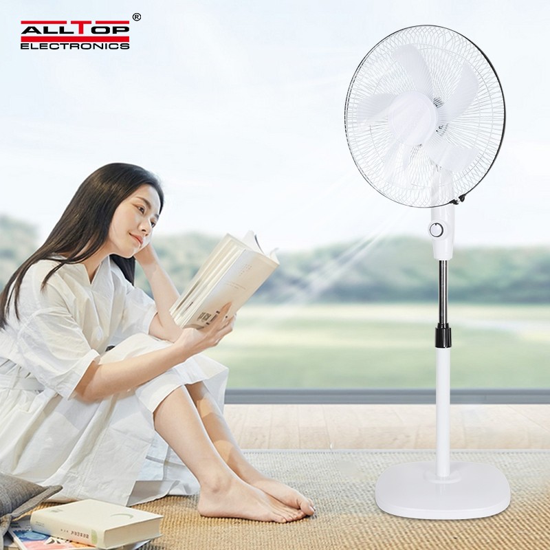product-ALLTOP -16 Inch with ACDC solar charging available Pedestal Fan Rechargeable Powered Stand 